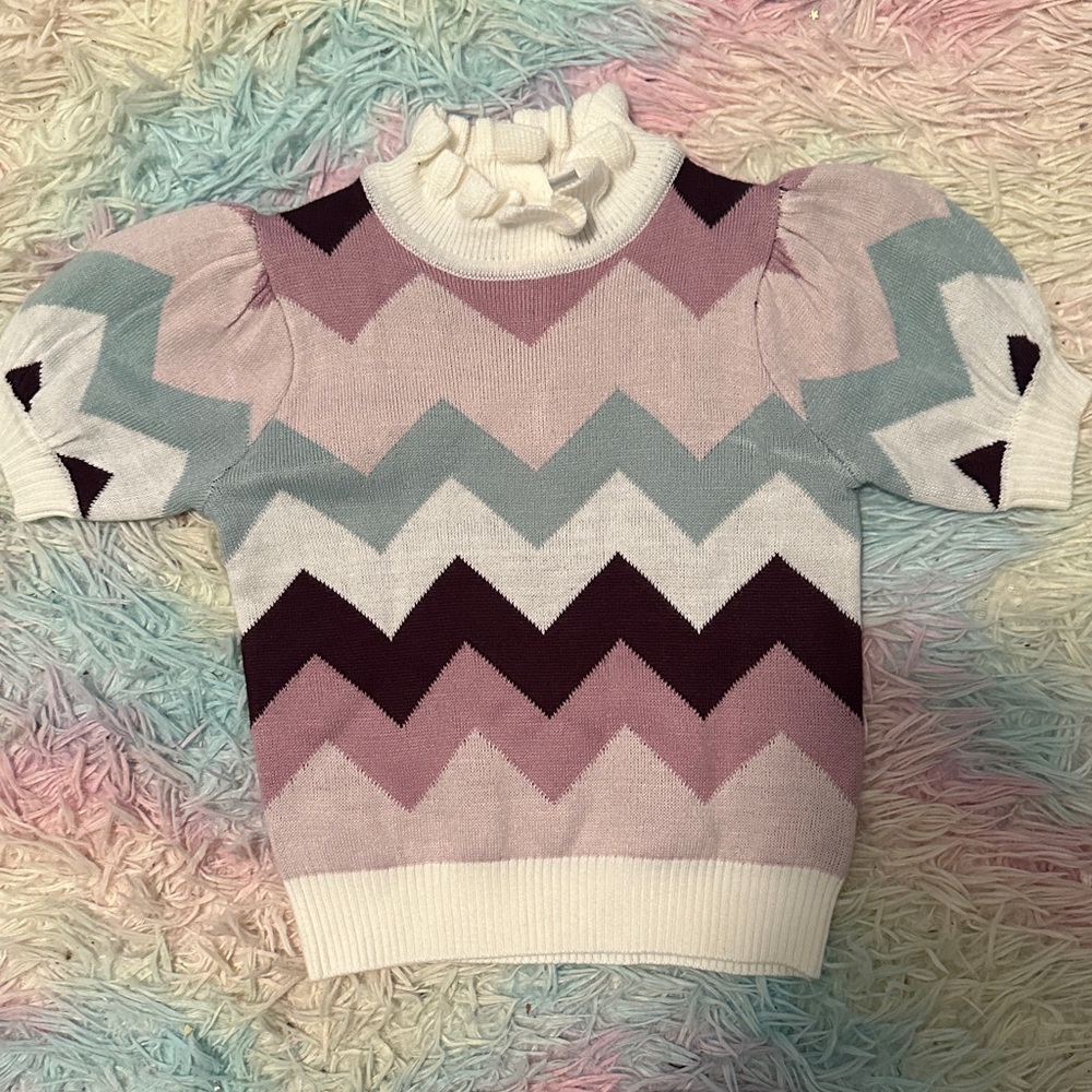 Janie and Jack Pink and Purple Chevron Sweater